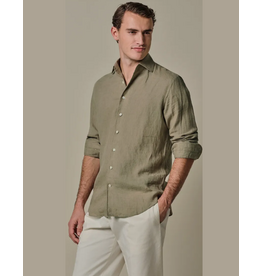 PROFUOMO Profuomo linnen overhemd mid green