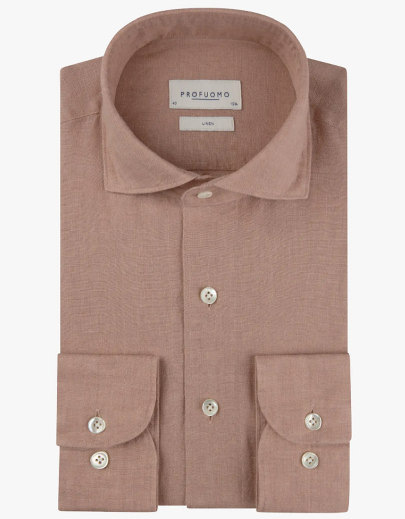 PROFUOMO Profuomo linnen overhemd Dark Pink