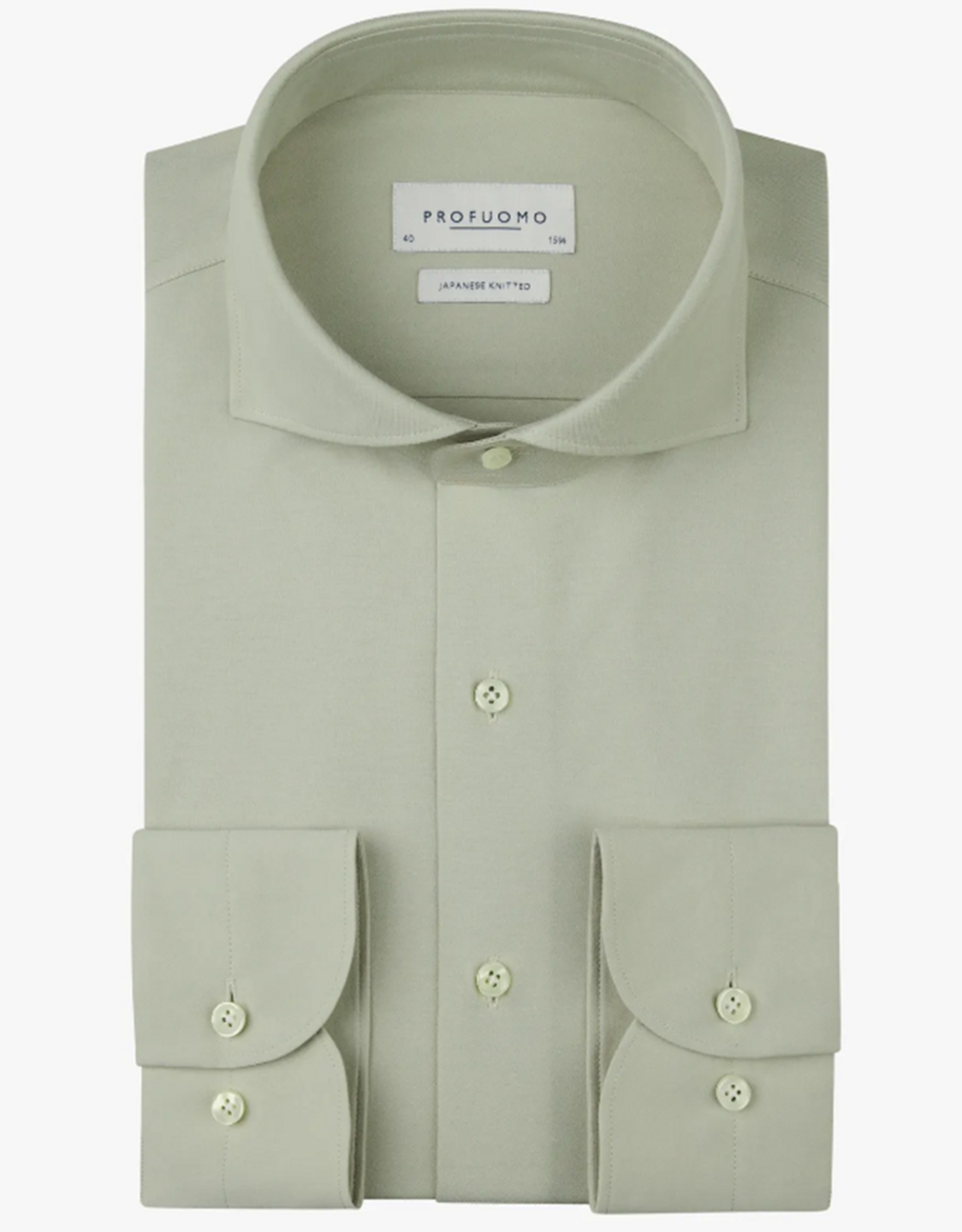 PROFUOMO Profuomo overhemd Japanese Knitted lichtgroen