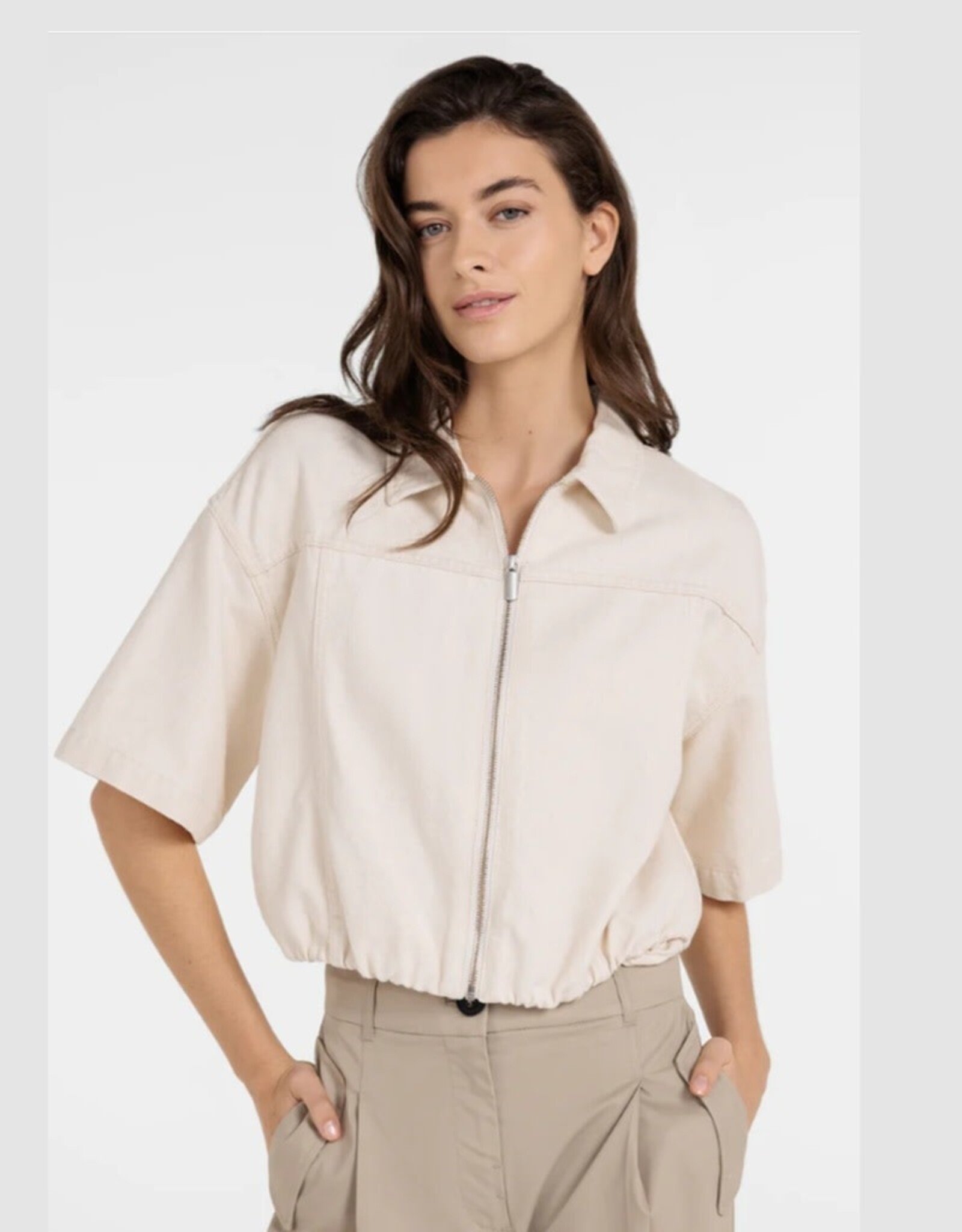 YAYA Losvallend jack met denim uitstraling