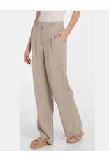 YAYA YAYA Geweven broek met wijde pijpen en plooien - L32