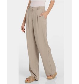 YAYA YAYA Geweven broek met wijde pijpen en plooien - L32