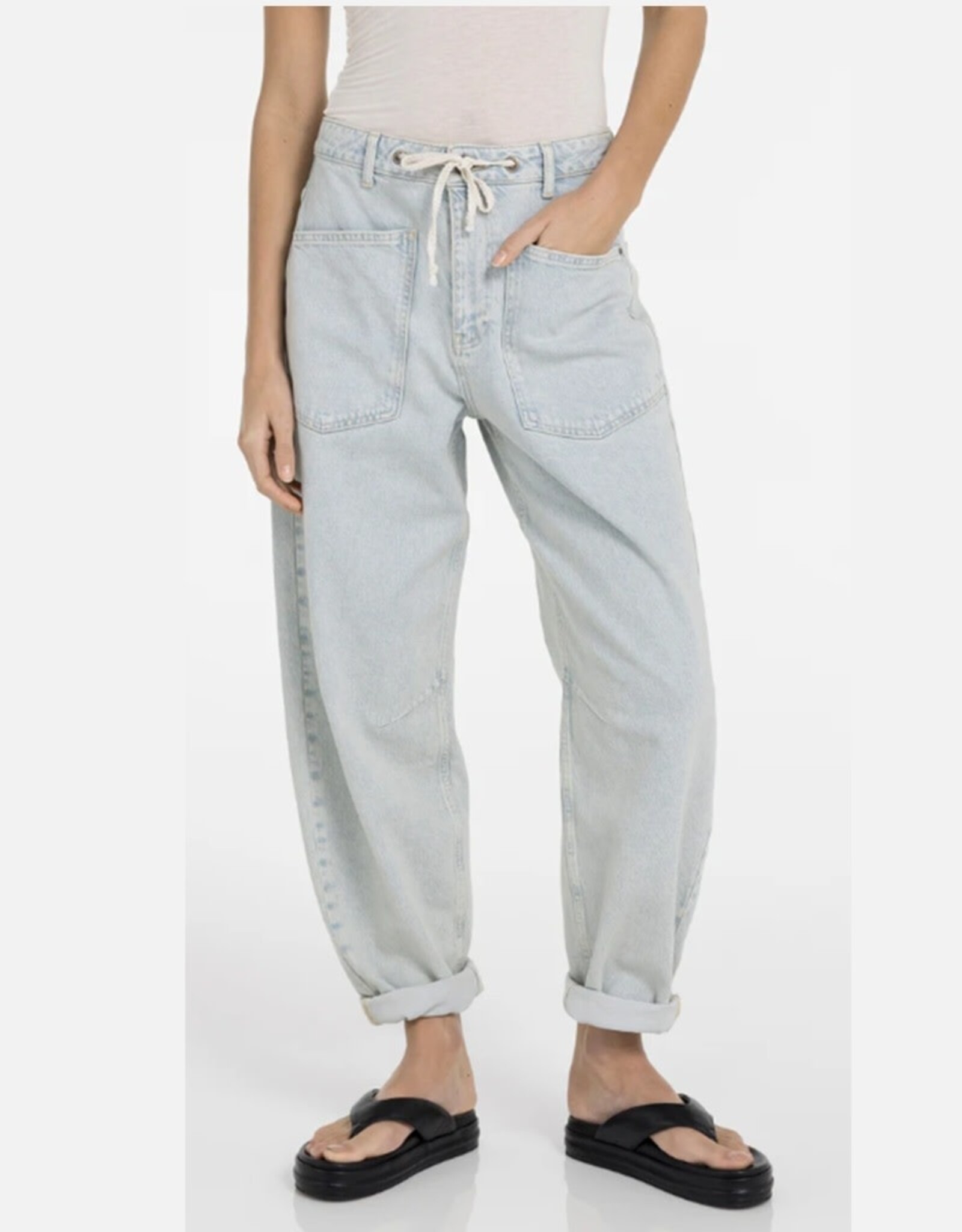 YAYA YAYA Gekleurde denim met koordsluiting Barrel