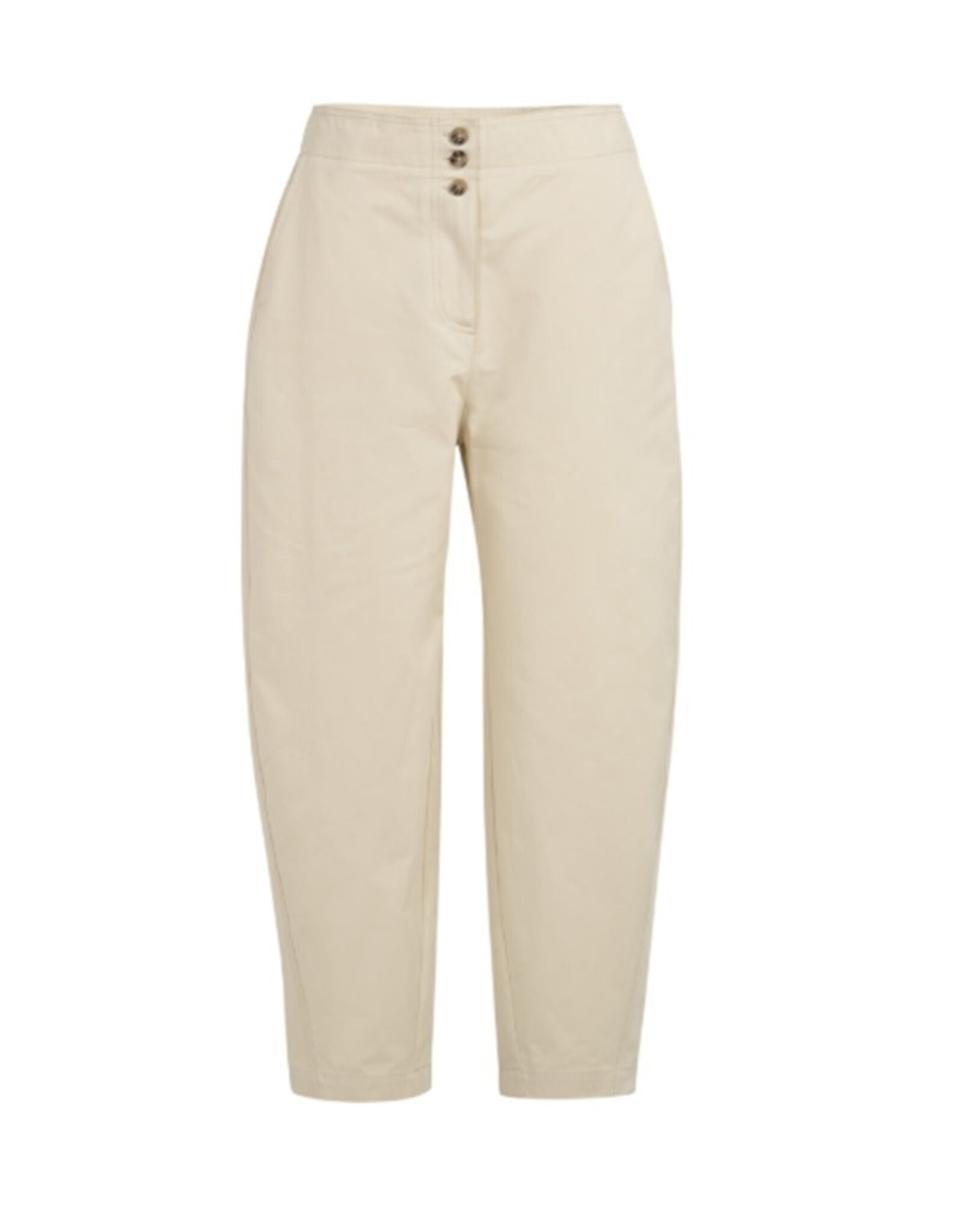 YAYA YAYA High waist barrel trousers with button detail