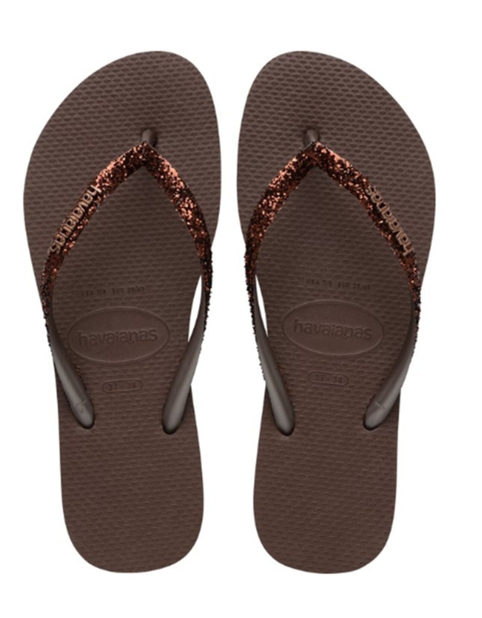 Havaianas slim Glitter bruin