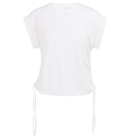 YAYA YAYA Top met korte mouwen en verstelbare koorden Pure White