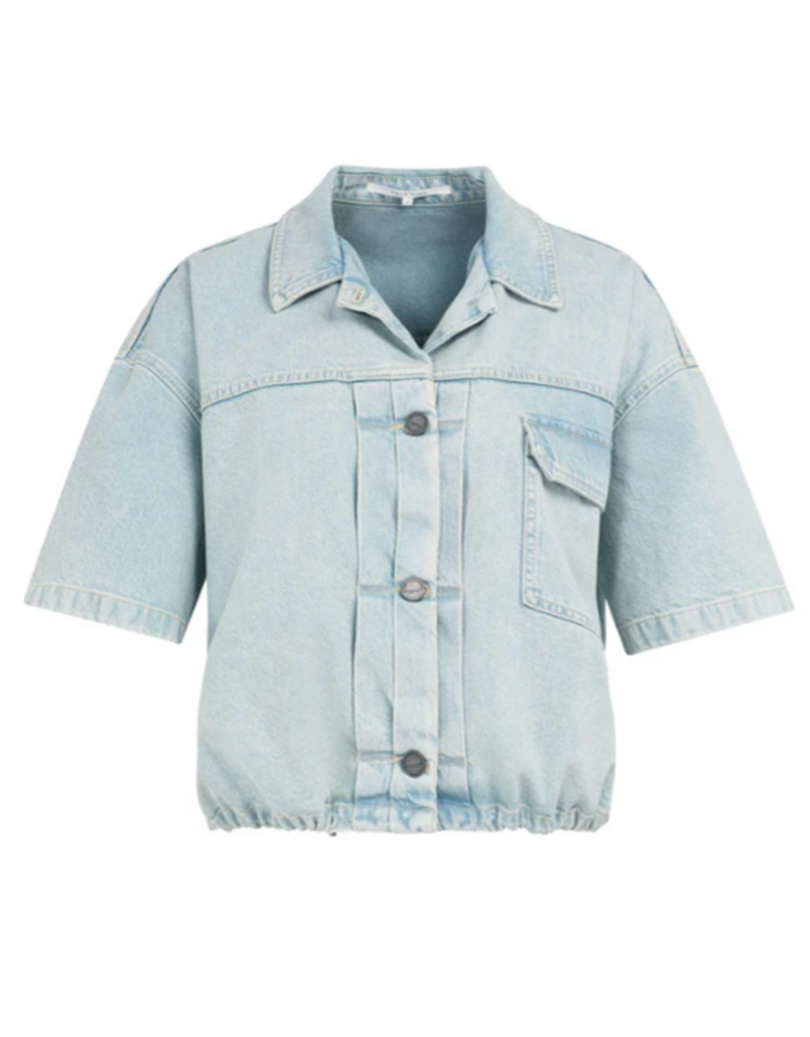 YAYA YAYA Oversized denim worker jack met korte mouwen