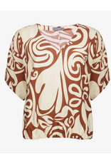 Geisha Geisha top bi-color swirl print