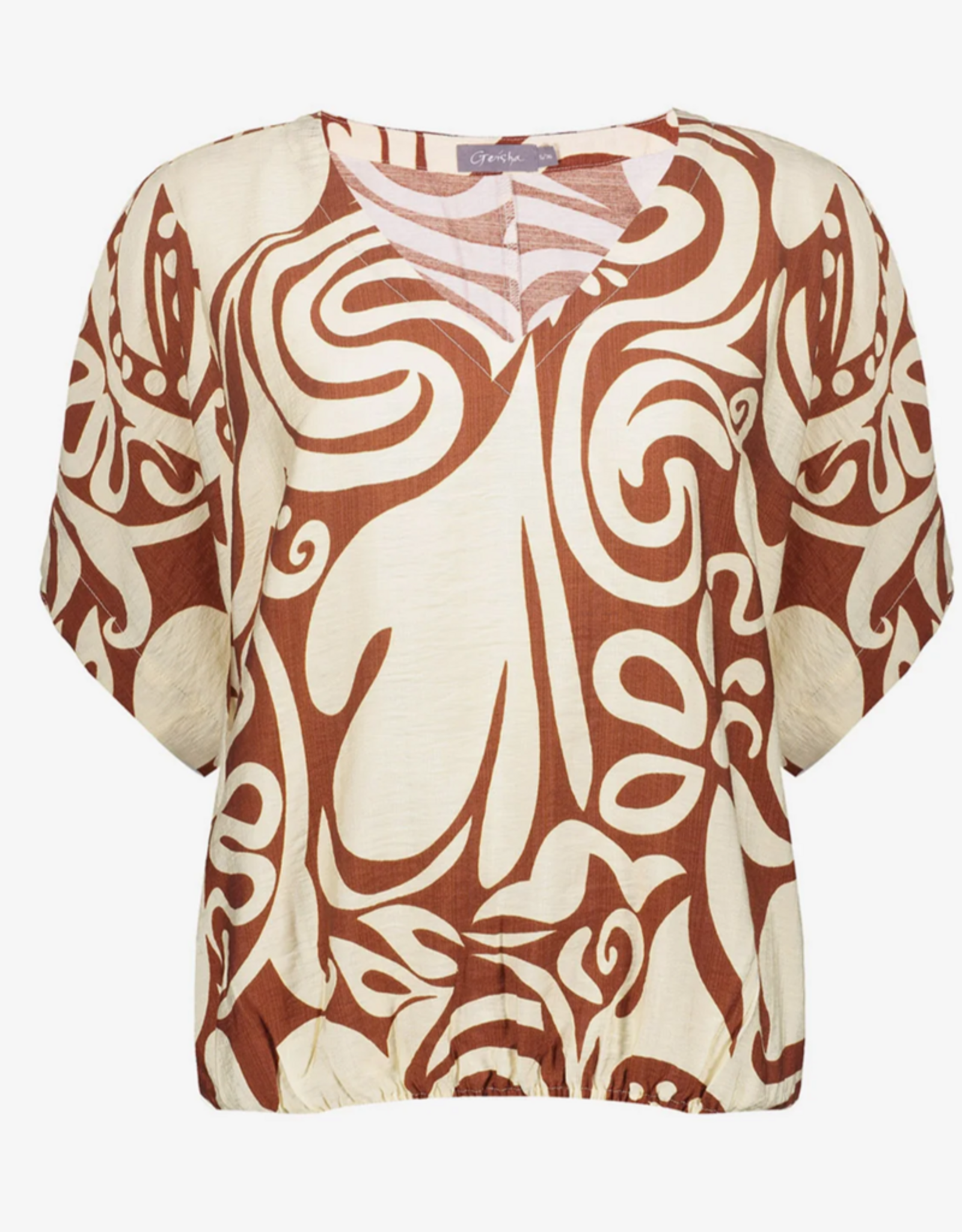 Geisha Geisha top bi-color swirl print