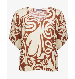 Geisha Geisha top bi-color swirl print
