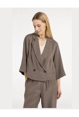 YAYA YAYA Blazer met kimonomouwen en knopen bruin