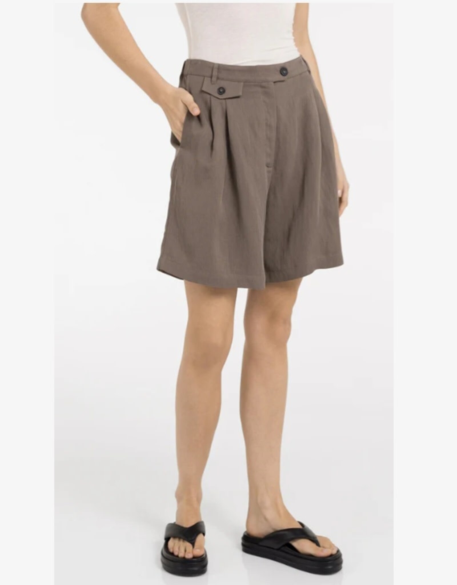 YAYA YAYA Geweven bermudashort met langere lengte BRown