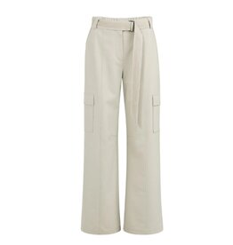 YAYA YAYA Broek met cargozakken, wijde pijpen en ceintuur