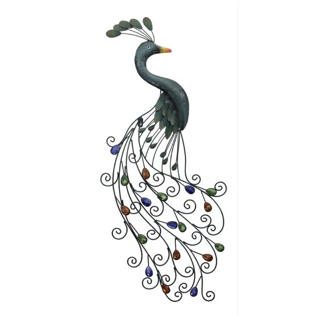 Dream-Living Wanddecoratie metalen Pauw 92 cm