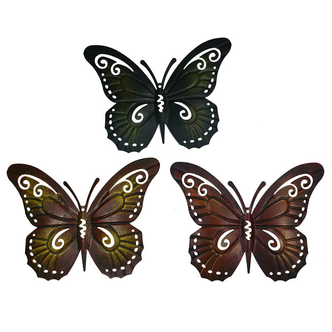 Dream-Garden Vlinder wandhangers set van 3 stuks