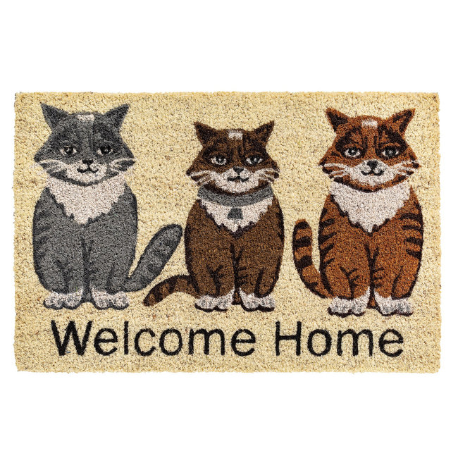 Dream-Living Kokos Deurmat Welcome Home Cats 40x60cm