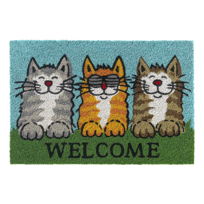 Dream-Living Kokos Deurmat Welcome Cats 40x60cm