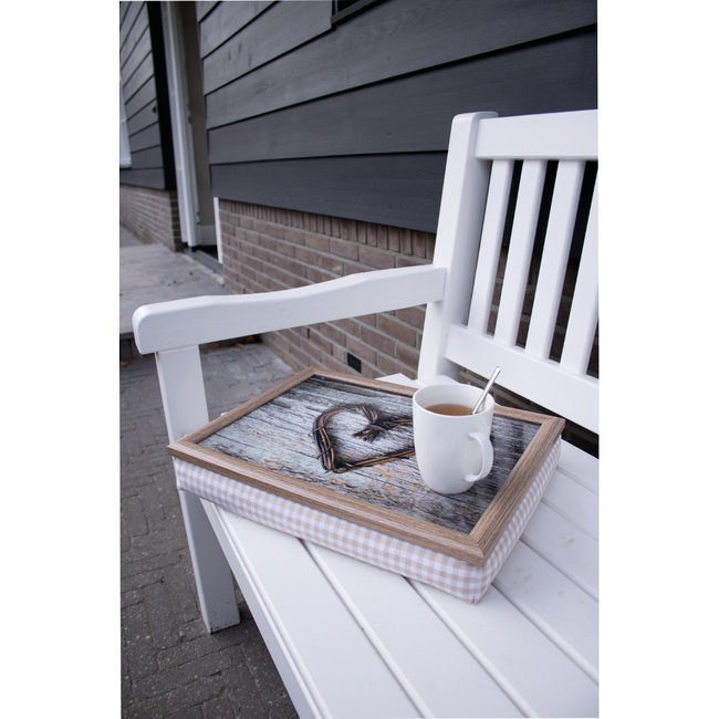 Mars en More Laptray schootkussen  hart twijg  43 cm