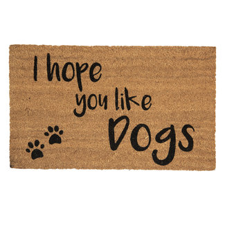 Clayre & Eef Kokos deurmat I hope you like Dogs 75 x 45 cm