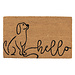 Clayre & Eef Kokos deurmat Hello Hond 75x45cm