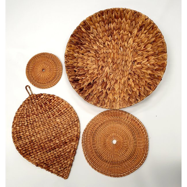 Bali-Dreams Grote platte gevlochten schaal 50 cm