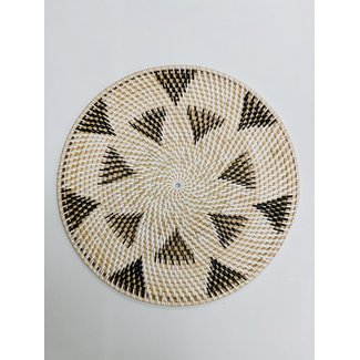 Bali-Dreams Rattan wanddecoratie rond naturel-34x34 cm-1 stuks.