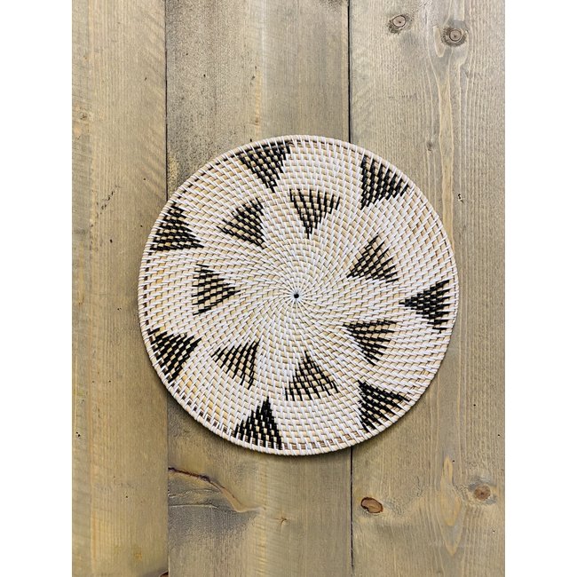 Bali-Dreams  Rattan wanddecoratie rond naturel-34x34 cm-1 stuks.