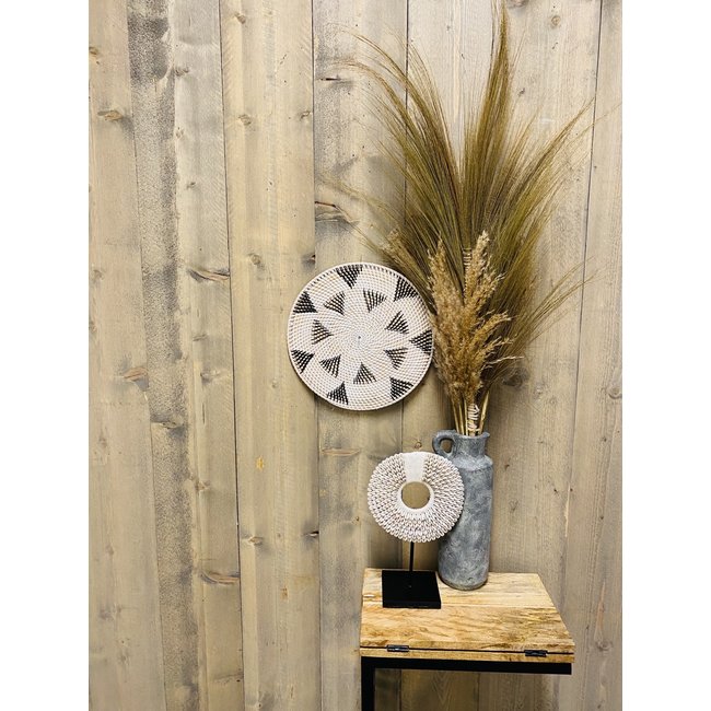 Bali-Dreams  Rattan wanddecoratie rond naturel-34x34 cm-1 stuks.