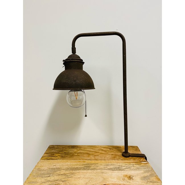 Dream-Living Stoere lamp Coby roest bruin met LED verlichting