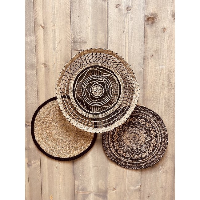 Bali-Dreams Wanddecoratie zeegras cirkel naturel/zwart Jul