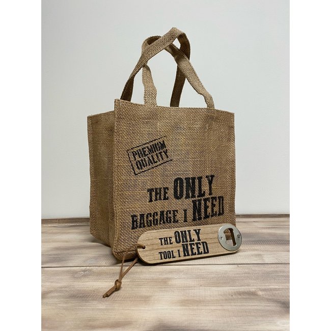 Dream-Living Vaderdag geschenk set met bier tas voor 6 flesjes en flesopener.