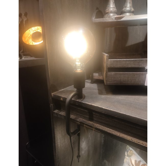 Bankschroef Tafellamp  zwart metaal 23x11x4cm