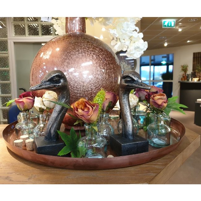 Dream-Living Sculptuur struisvogel koper polystone