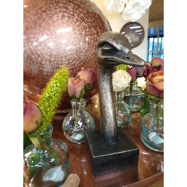 Dream-Living Sculptuur struisvogel koper polystone