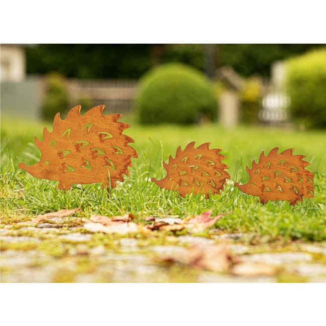 Dream-Living Tuinsteker set van 3 egels roestbruin