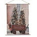 Countryfield Canvas doek kerstbomen in Vintage wagen met timer 66x110 cm