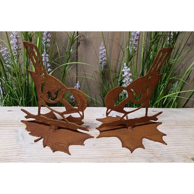 Dream-Garden Tuindecoratie Pimpelmees op blad -H14 x B12cm