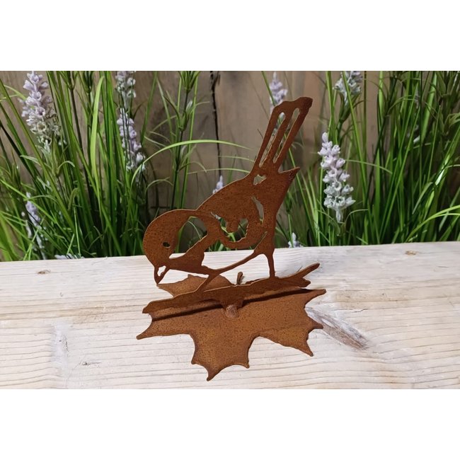 Dream-Garden Tuindecoratie Pimpelmees op blad -H14 x B12cm