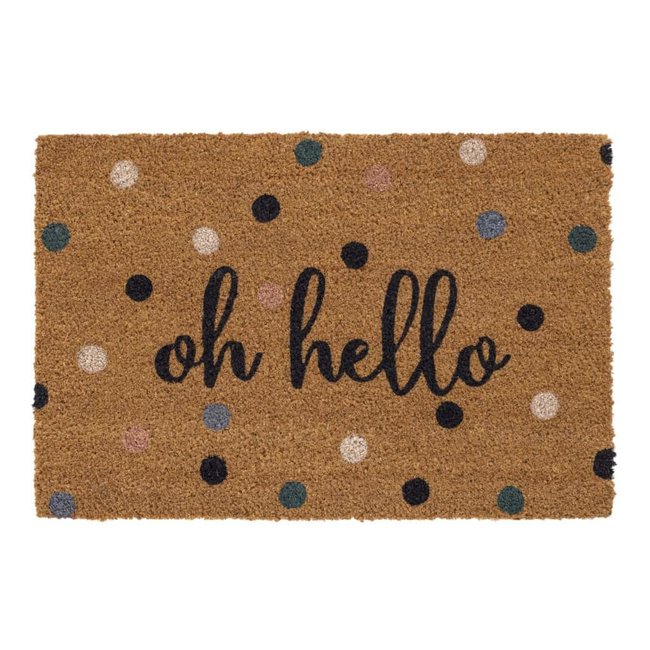 Dream-Living Kokos Deurmat Hello- Dots 40x60 cm