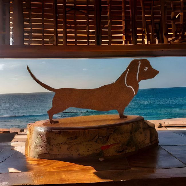 Dream-Garden Tuinbeeld  Dude de kortharige  teckel 19x 40 cm