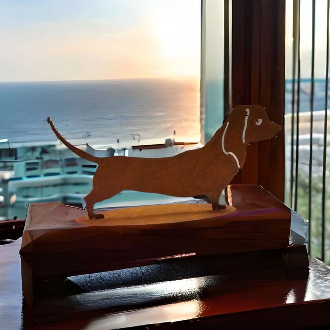 Dream-Garden Tuinbeeld  Dude de kortharige  teckel 19x 40 cm