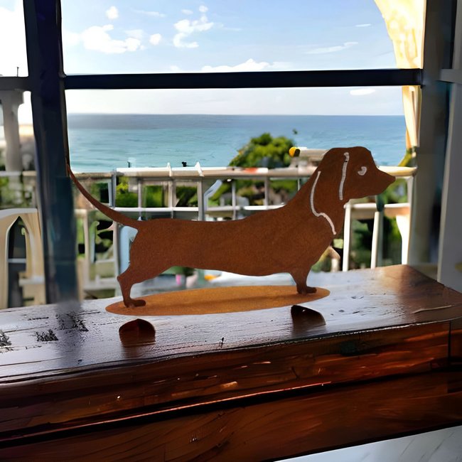 Dream-Garden Tuinbeeld  Dude de kortharige  teckel 19x 40 cm