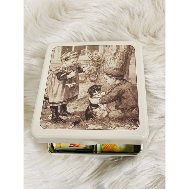 Dream-Living Theedoos  Ot en Sien met poes 13,5x15,5x7 cm