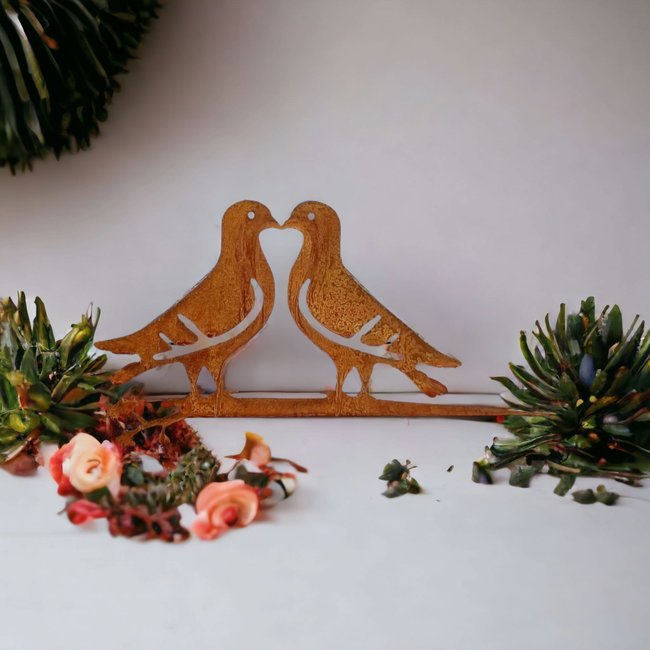 Dream-Garden Tuindecoratie boomprikker twee tortelduiven op bloesemtak