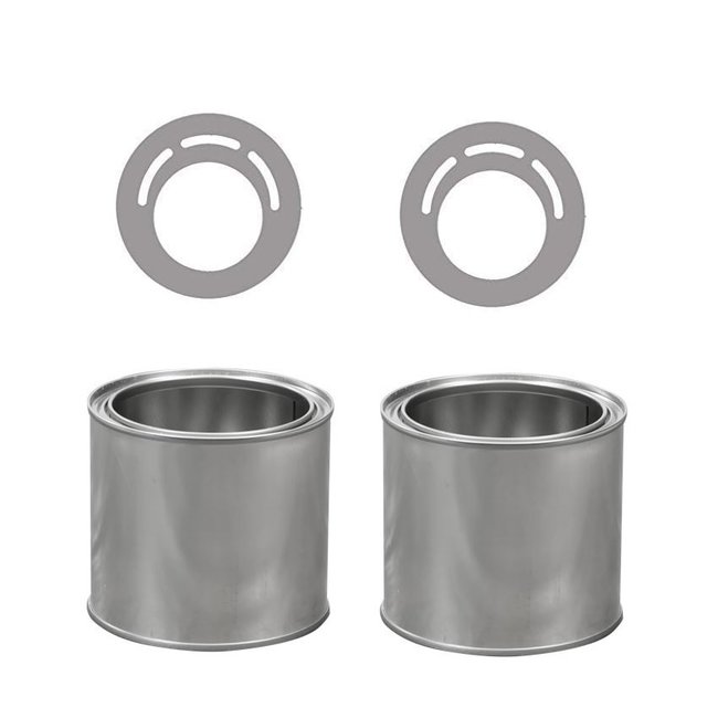 Avantius Bio-ethanol blikken, branderset 0,5 liter H 90 x Ø 100 mm  compleet - klein