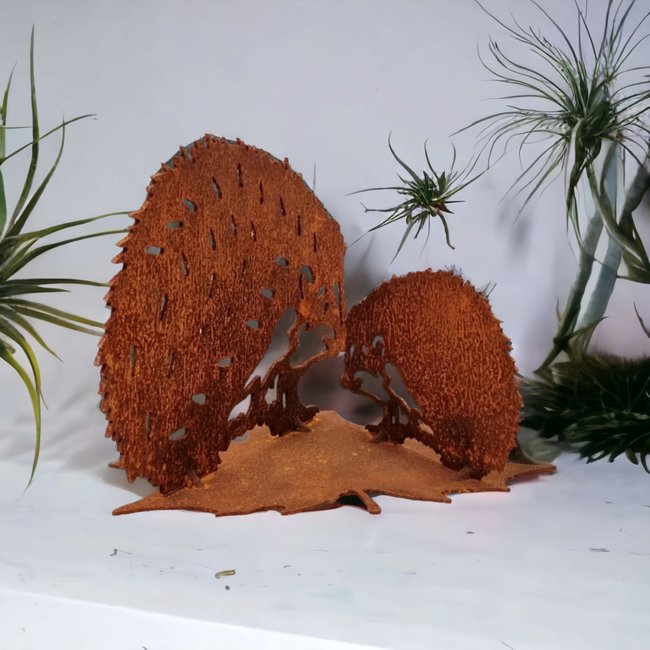 Dream-Garden Tuinbeeld moeder egel met kind op eikenblad