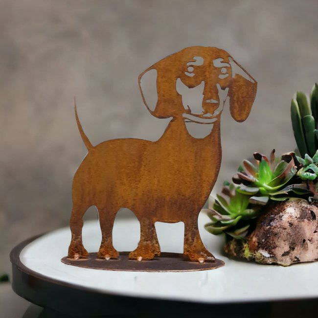 Dream-Garden Tuinbeeld  Takkie de kortharige  teckel 28x 25cm