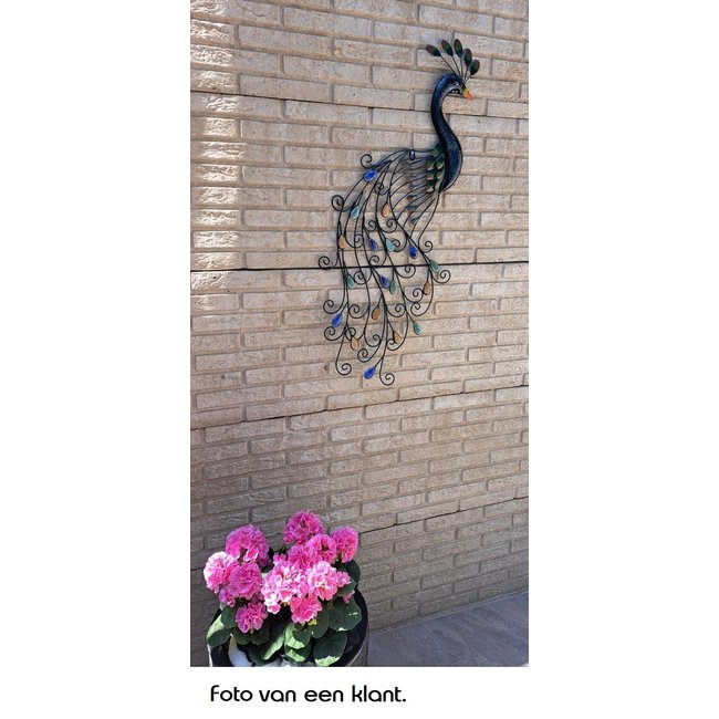 Dream-Living Wanddecoratie metalen Pauw 92 cm