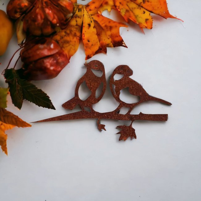 Dream-Garden Tuindecoratie Koolmees koppel met pin  20x36 cm