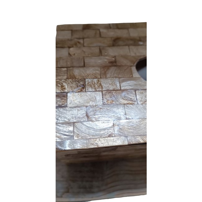 Dream-Living Tissue box goud Capiz schelpen 24x12x7cm